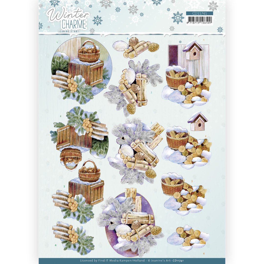 3D Cutting Sheet - Jeanine's Art - Winter Charme - Wood 3D Cutting Sheet - Jeanine's Art - Winter Charme - Wood