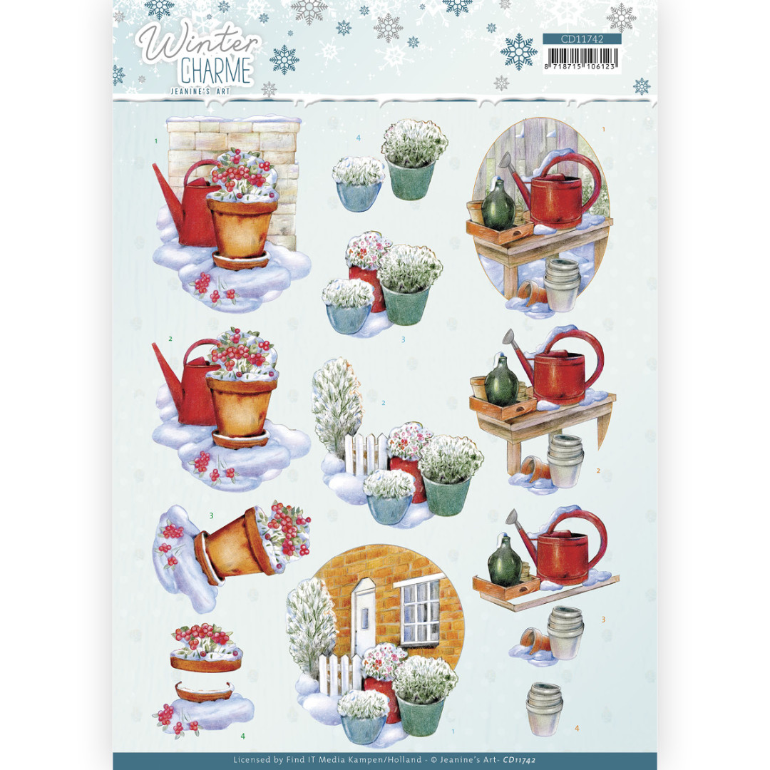 3D Cutting Sheet - Jeanine's Art - Winter Charme - Watering Can 3D Cutting Sheet - Jeanine's Art - Winter Charme - Watering Can