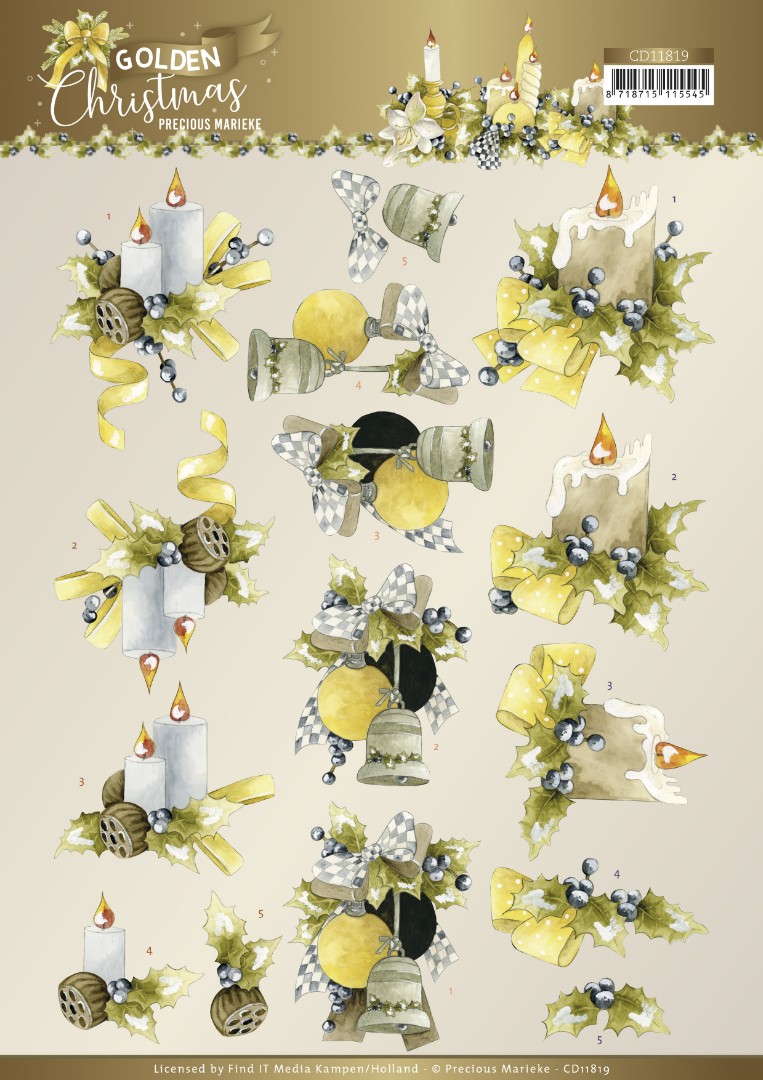 Precious Marieke - Golden Christmas - Christmas Candles Precious Marieke - Golden Christmas - Christmas Candles