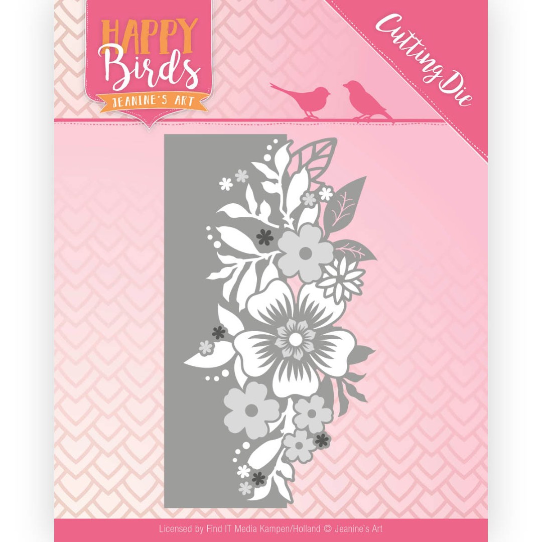 Flower Edge Happy Birds Cutting Die van Jeanine's Art