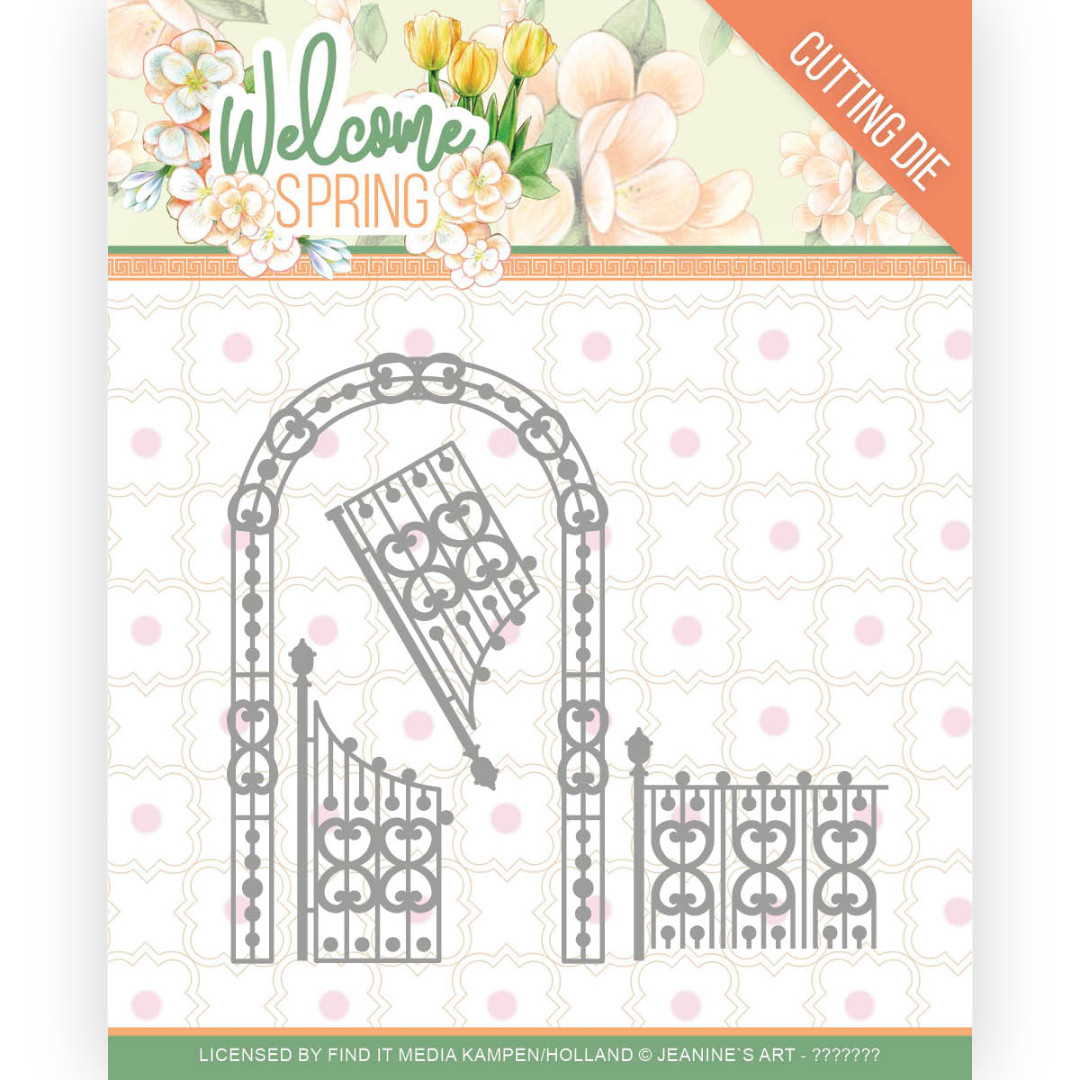Arch and Fence - Welcome Spring Cutting Die by Jeanine's Art Arch and Fence - Welcome Spring Cutting Die by Jeanine's Art