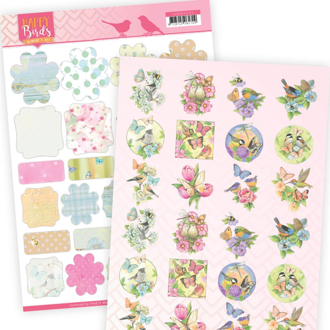 Mini's and Labels Happy Birds van Jeanine's Art