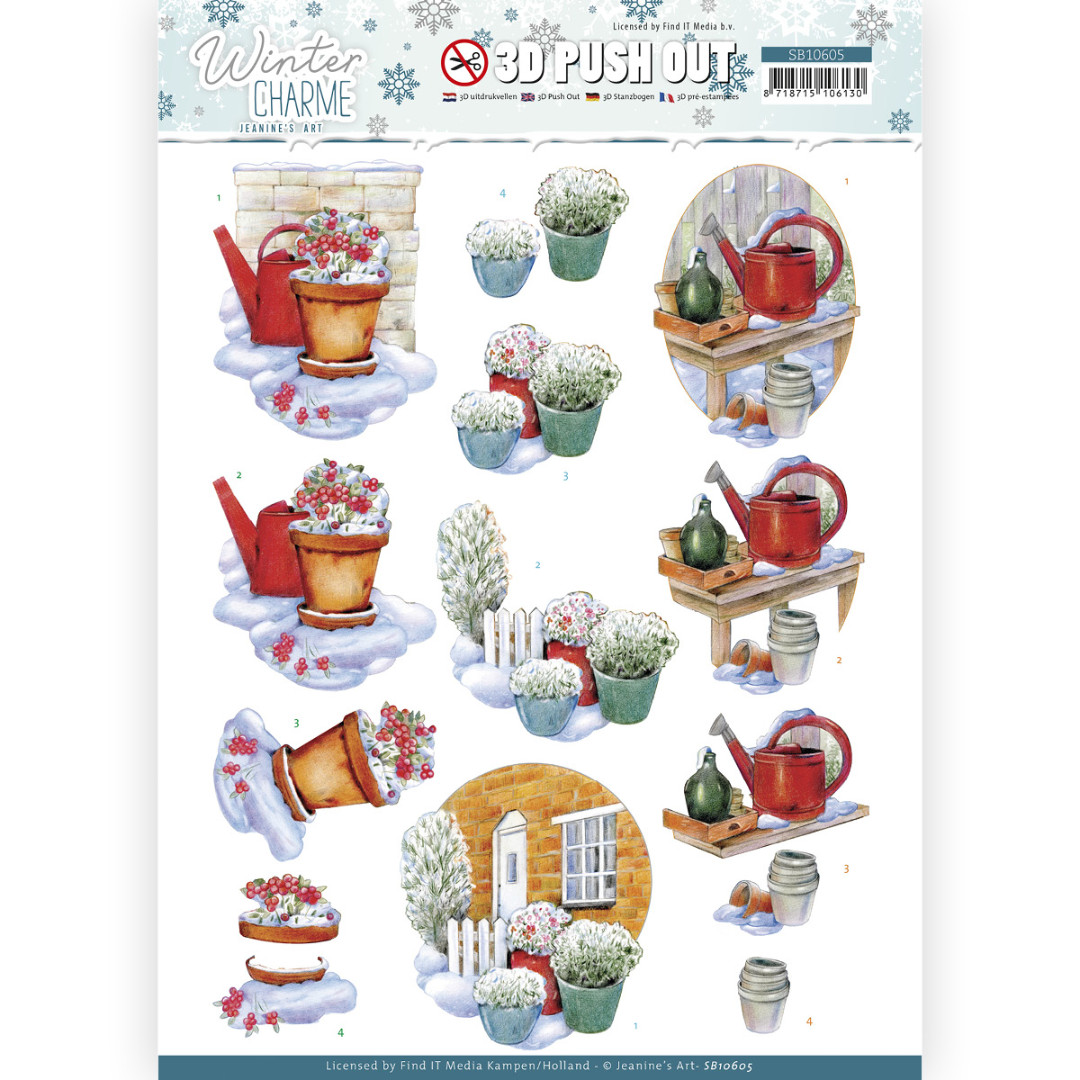 3D Push Out - Jeanine's Art - Winter Charme - Watering Can