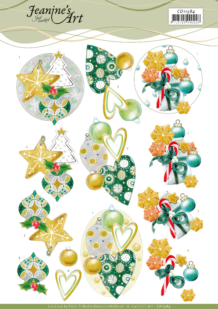 3D Cutting Sheet - Jeanine's Art - Christmas Baubles 3D Cutting Sheet - Jeanine's Art - Christmas Baubles
