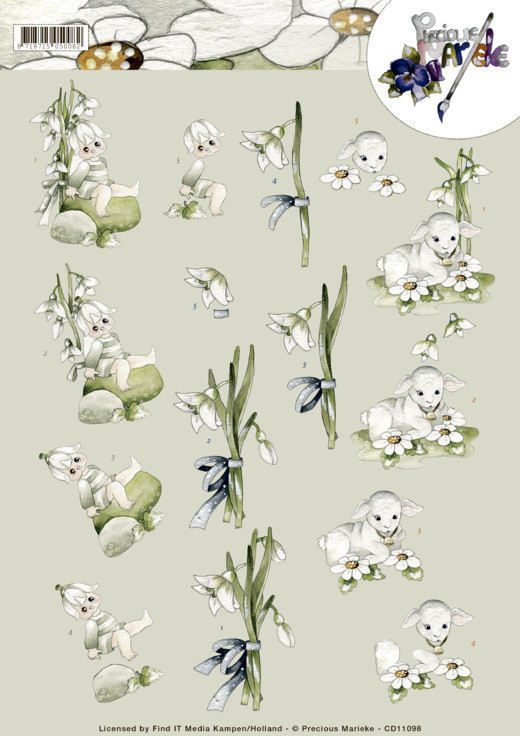 3D Cutting Sheet - Precious Marieke - Snowflowers 3D Cutting Sheet - Precious Marieke - Snowflowers