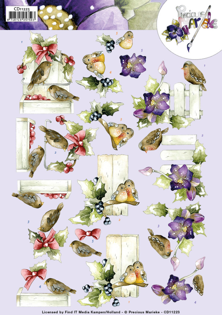 Winter Birds 3D Cutting Sheet by Precious Marieke Winter Birds 3D Cutting Sheet by Precious Marieke