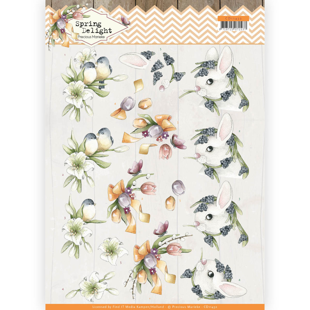 Young Animals Spring Delight 3D Cutting Sheet by Precious Marieke Young Animals Spring Delight 3D Cutting Sheet by Precious Marieke