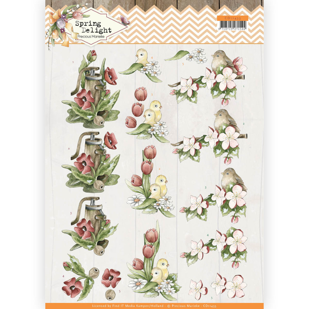 Red Flowers Spring Delight 3D Cutting Sheet by Precious Marieke Red Flowers Spring Delight 3D Cutting Sheet by Precious Marieke