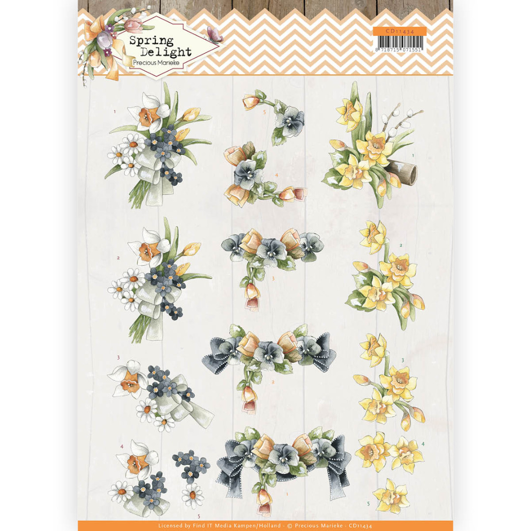 Flowers in soft orange 3D Cutting Sheet by Precious Marieke Flowers in soft orange 3D Cutting Sheet by Precious Marieke