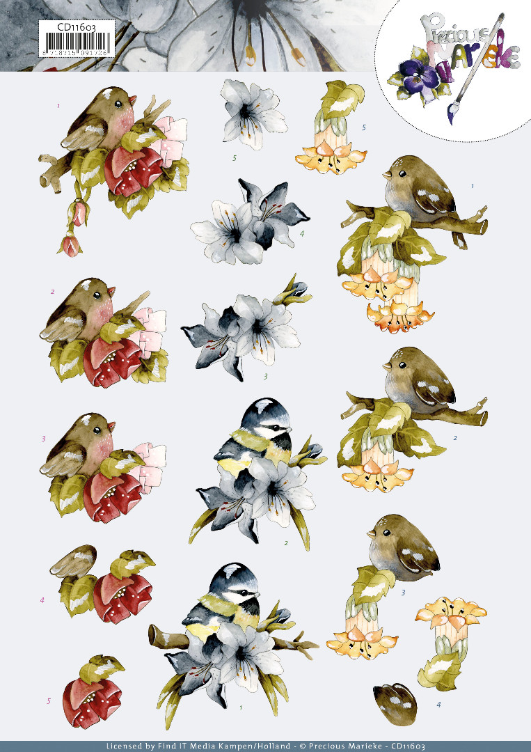 3D Cutting Sheet - Precious Marieke - Birds 3D Cutting Sheet - Precious Marieke - Birds