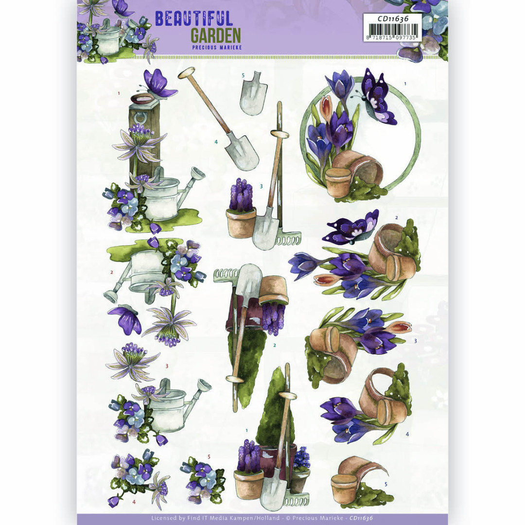 Butterfly Beautiful Garden 3D Cutting Sheet by Precious Marieke Butterfly Beautiful Garden 3D Cutting Sheet by Precious Marieke