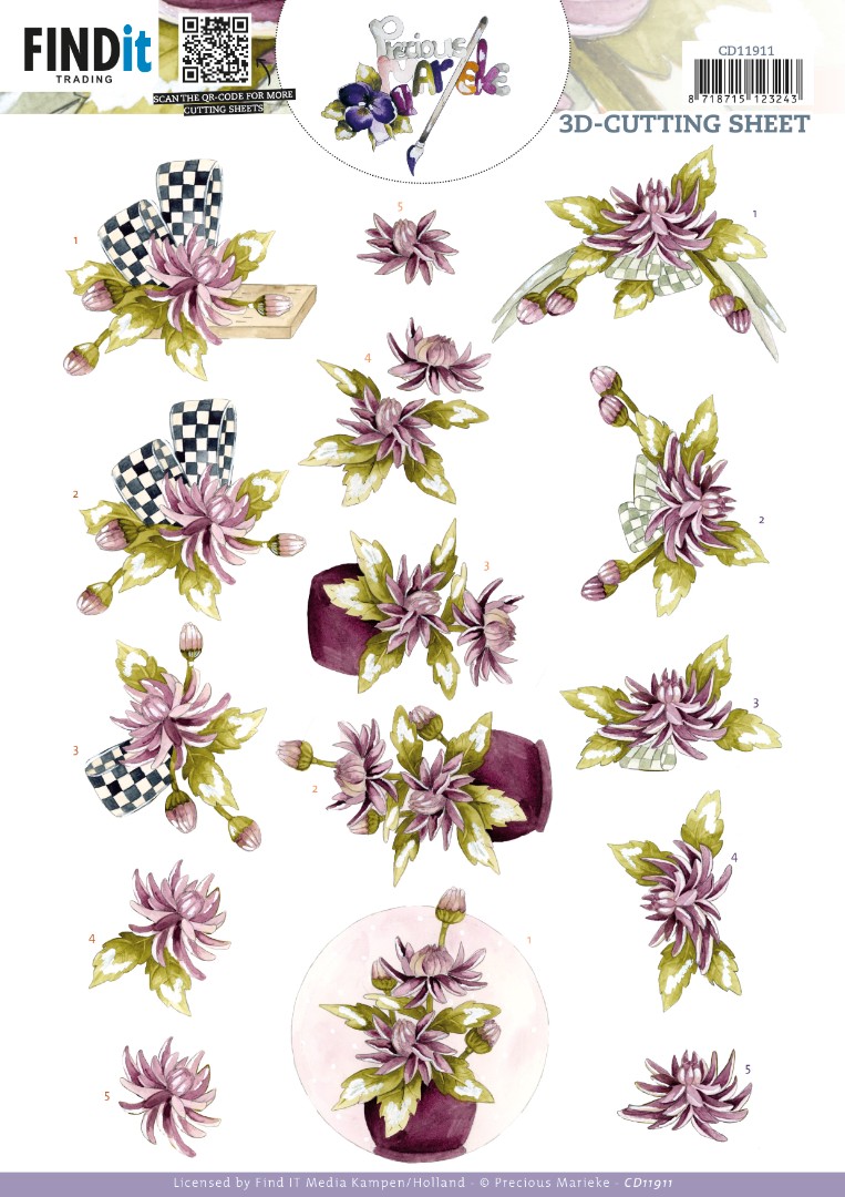 Chrysant 3D Cutting Sheet, Precious Marieke