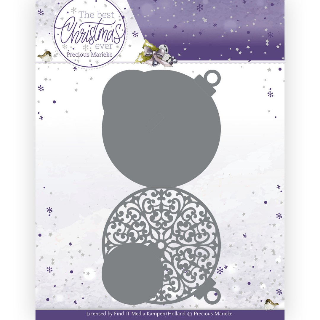 Dies - Precious Marieke - The Best Christmas Ever - Christmas Bauble Shape Card Dies - Precious Marieke - The Best Christmas Ever - Christmas Bauble Shape Card