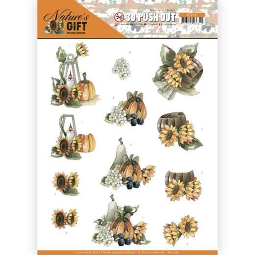 Yellow Sunflowers and Pumpkins 3D-Pushout Nature's Gift by Precious Marieke Yellow Sunflowers and Pumpkins 3D-Pushout Nature's Gift by Precious Marieke