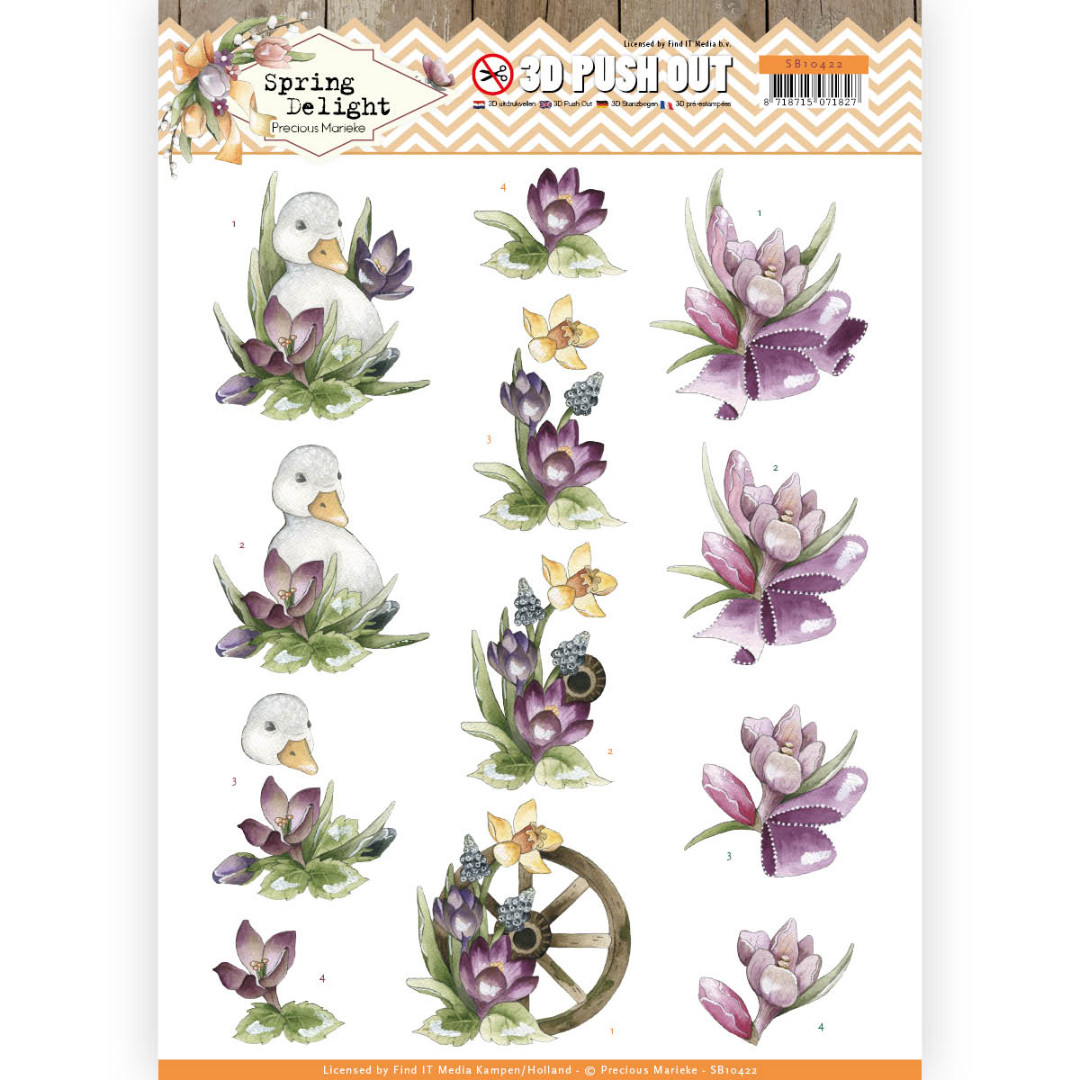 Purple Crocus Spring Delight 3D-Push-Out Sheet by Precious Marieke Purple Crocus Spring Delight 3D-Push-Out Sheet by Precious Marieke