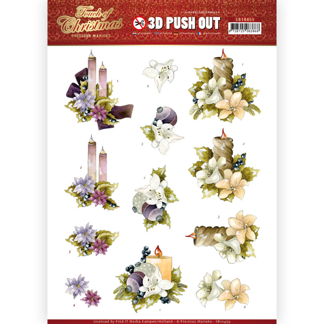 3D Push Out - Precious Marieke - Touch of Christmas - Candles 3D Push Out - Precious Marieke - Touch of Christmas - Candles