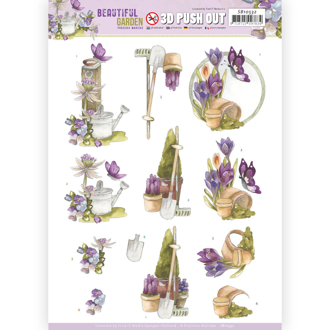 3D Push Out - Precious Marieke - Beautiful Garden - Butterfly 3D Push Out - Precious Marieke - Beautiful Garden - Butterfly