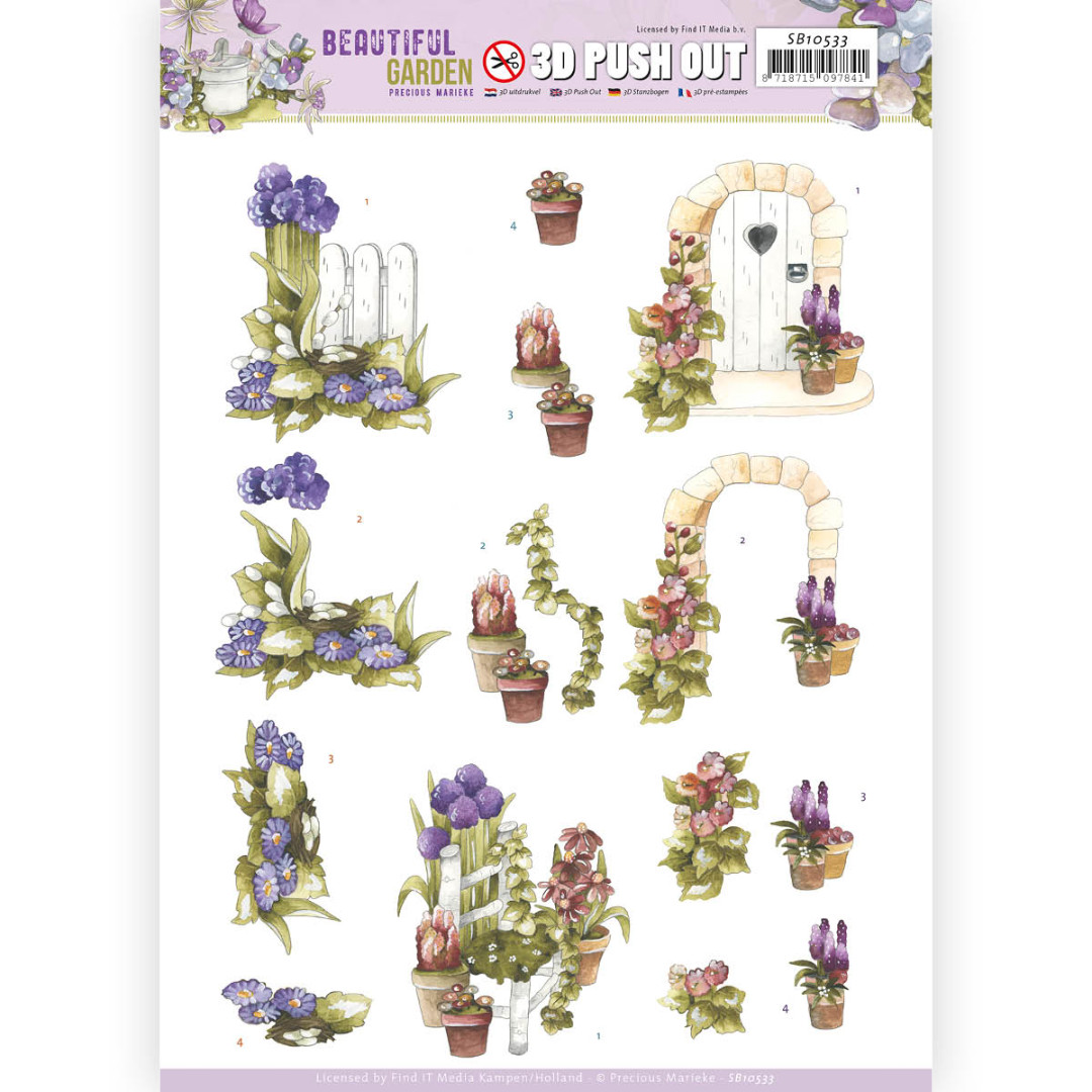 Allium Beautiful Garden 3D-Push-Out Sheet by Precious Marieke Allium Beautiful Garden 3D-Push-Out Sheet by Precious Marieke