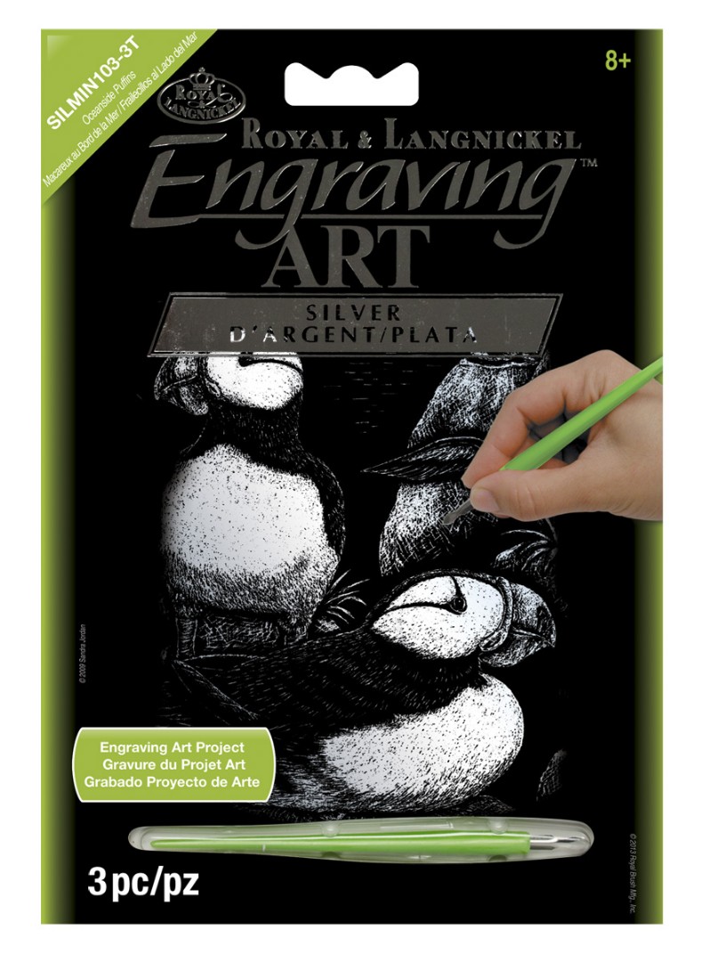 OCEANSIDE PUFFINS Mini Silver Engraving OCEANSIDE PUFFINS Mini Silver Engraving