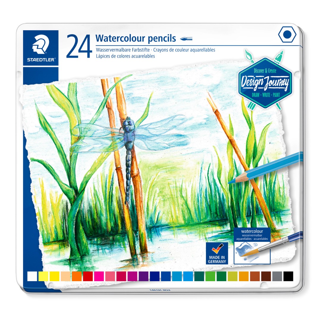Aquarel kleurpotloden - metalen etui 24 st DJ Aquarel kleurpotloden - metalen etui 24 st DJ