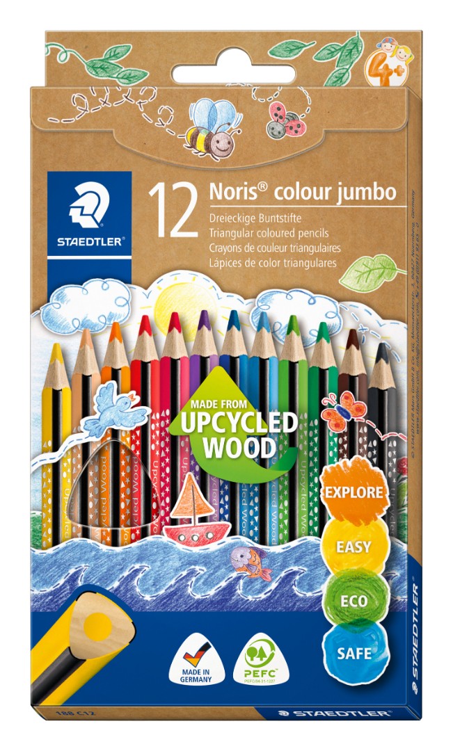 Noris colour jumbo driekantig kleurpotlood - set 12 st Noris colour jumbo driekantig kleurpotlood - set 12 st