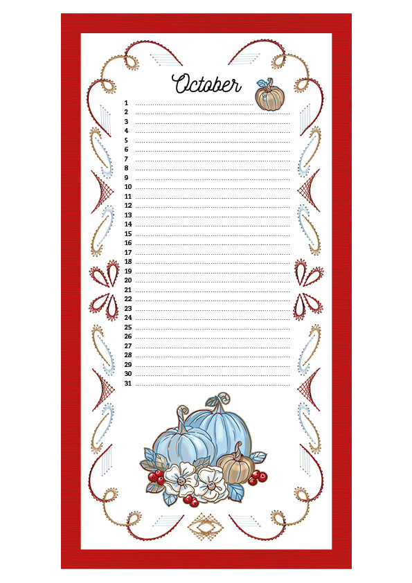Embroidery Birthday Calendar - ENG