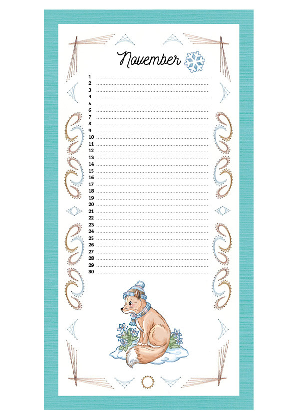 Embroidery Birthday Calendar - ENG