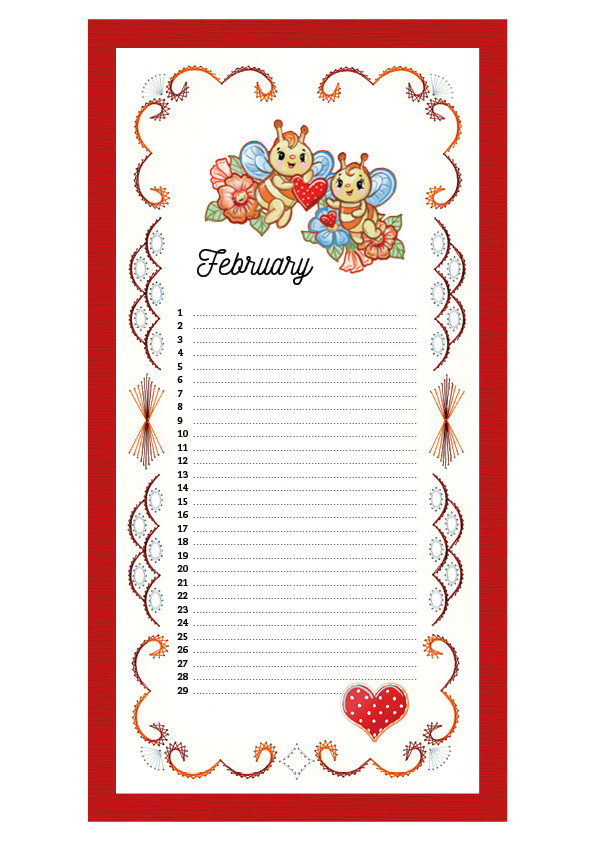 Embroidery Birthday Calendar - ENG