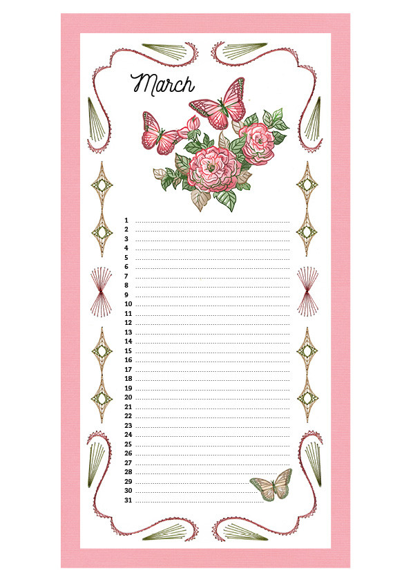 Embroidery Birthday Calendar - ENG