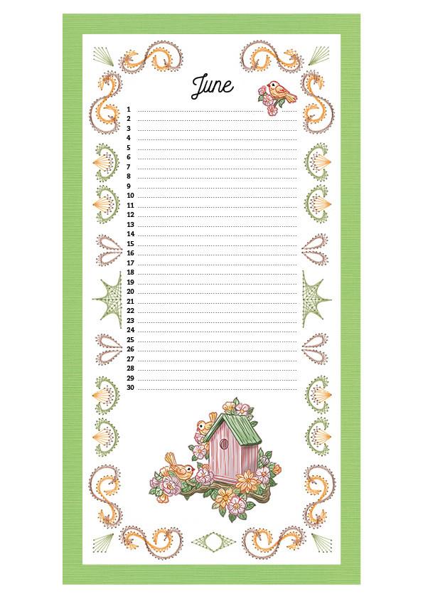Embroidery Birthday Calendar - ENG