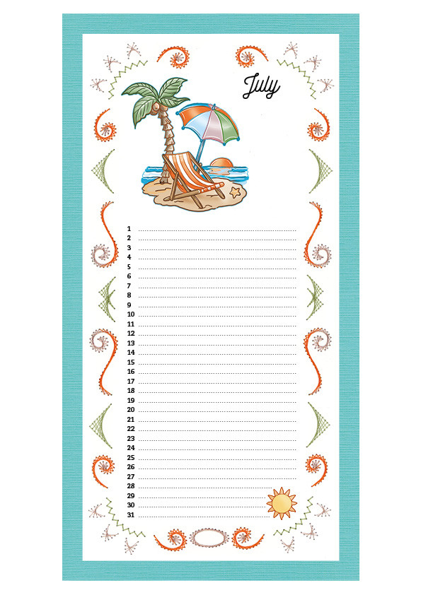 Embroidery Birthday Calendar - ENG