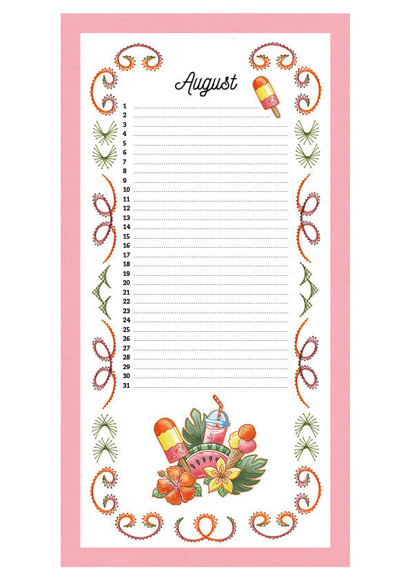 Embroidery Birthday Calendar - ENG