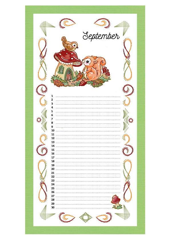 Embroidery Birthday Calendar - ENG