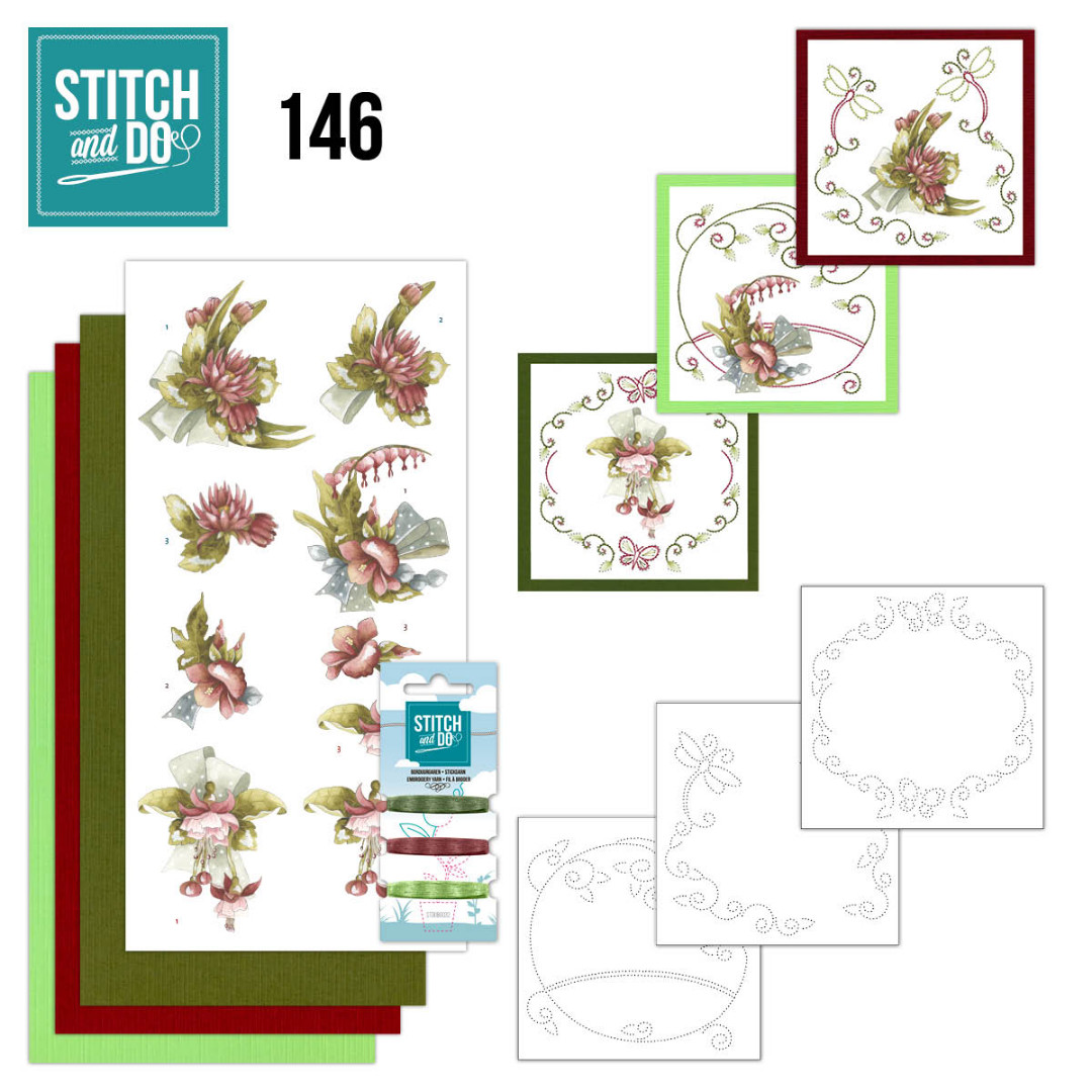 Nr. 146 Red Flowers - Pretty Flowers Stitch and Do with Precious Marieke Nr. 146 Red Flowers - Pretty Flowers Stitch and Do with Precious Marieke