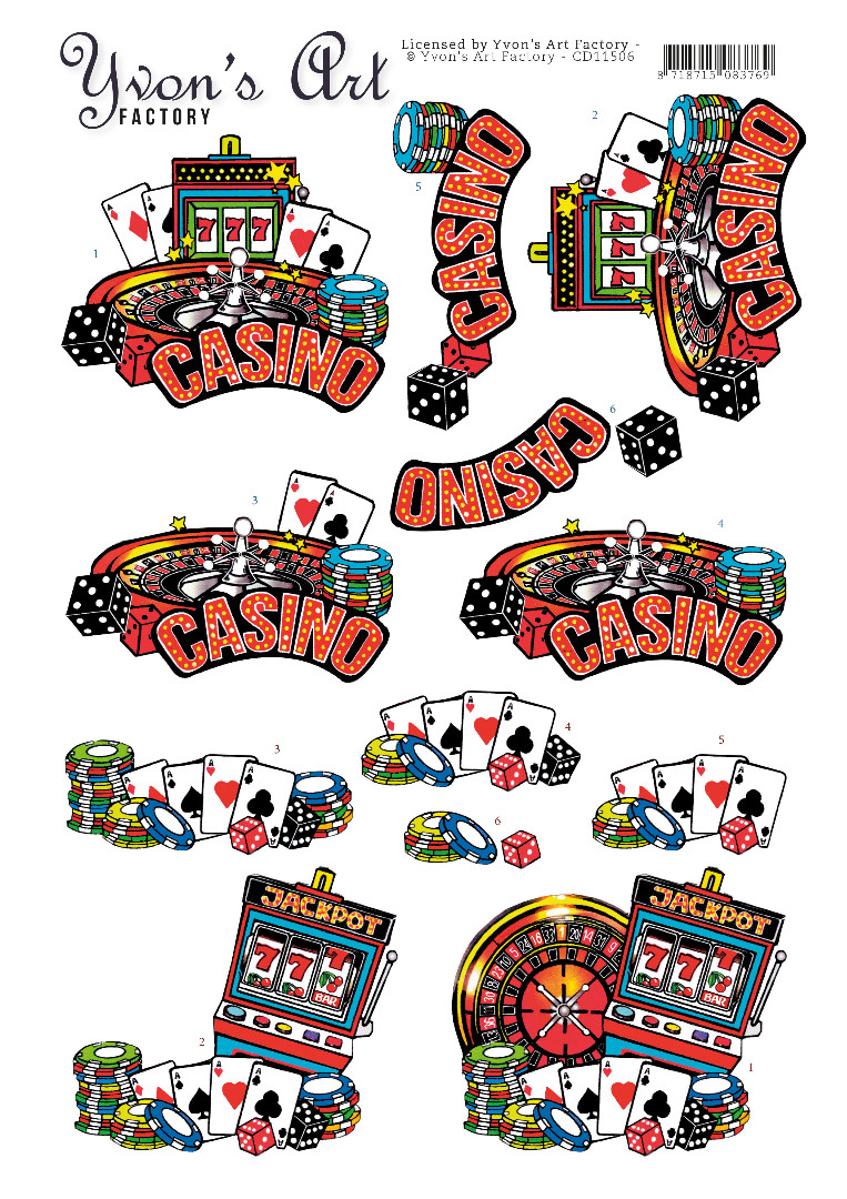 Casino 3D Cutting Sheet by Yvon's Art Casino 3D Cutting Sheet by Yvon's Art