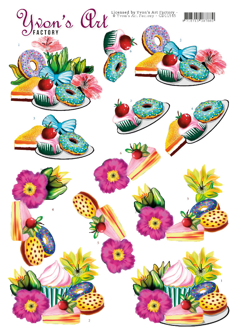 Donuts 3D Cutting Sheets by Yvon's Art Donuts 3D Cutting Sheets by Yvon's Art