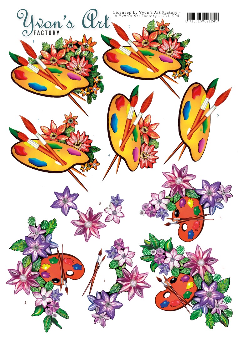 Oil Paint 3D Cutting Sheet Yvon's Art Factory Oil Paint 3D Cutting Sheet Yvon's Art Factory