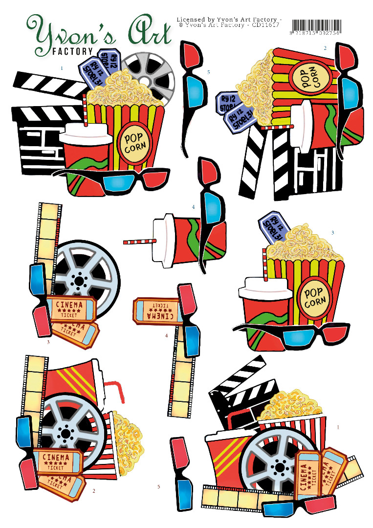 Cinema 3D Cutting Sheet by Yvon's Art Cinema 3D Cutting Sheet by Yvon's Art