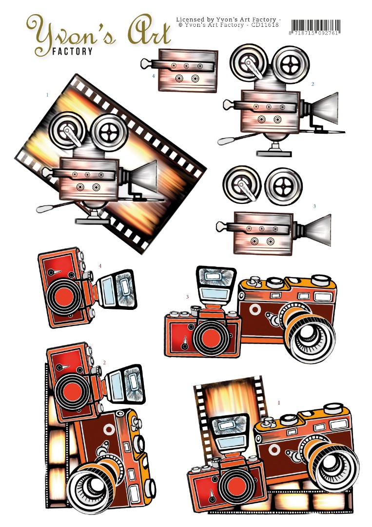 Camera 3D Cutting Sheet by Yvon's Art Camera 3D Cutting Sheet by Yvon's Art