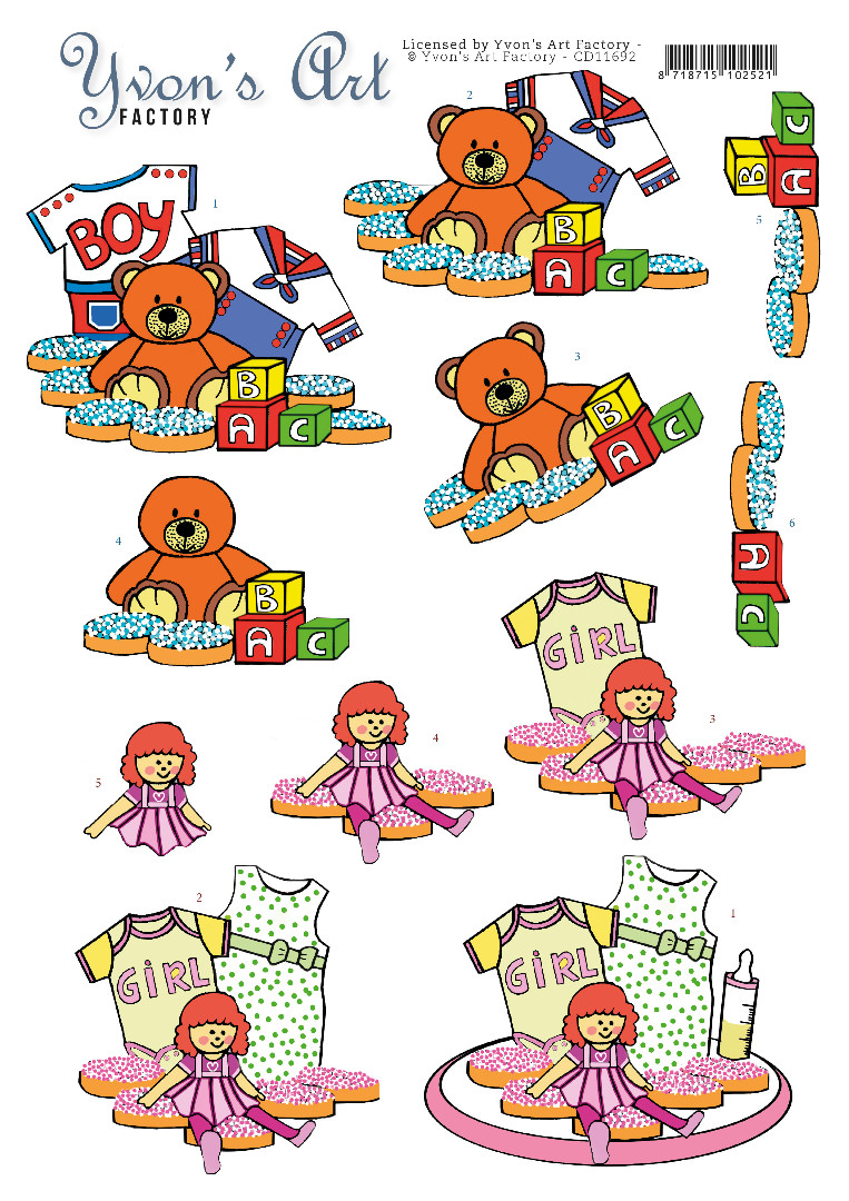 3D Cutting Sheet - Yvon's Art - Newborn Baby 3D Cutting Sheet - Yvon's Art - Newborn Baby