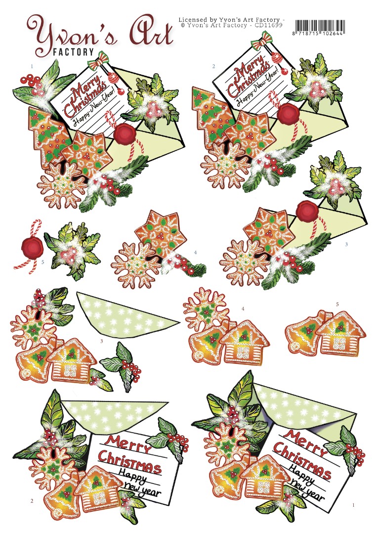 3D Cutting Sheet - Yvon's Art - Christmas Mail 3D Cutting Sheet - Yvon's Art - Christmas Mail