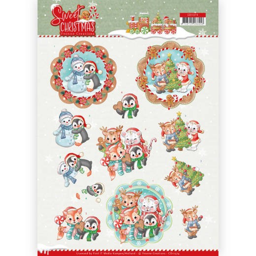 Winterdieren Sweet Christmas 3D-Knipvel van Yvonne Creations Winterdieren Sweet Christmas 3D-Knipvel van Yvonne Creations