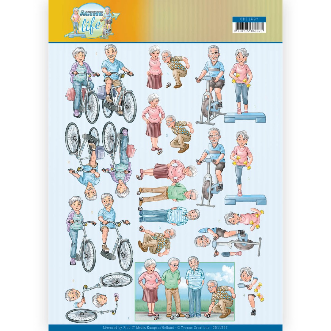 Bewegen Active Life 3D-Knipvel van Yvonne Creations 