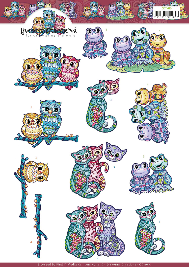 Boho Animals 3D Cutting Sheet by Yvonne Creations Boho Animals 3D Cutting Sheet by Yvonne Creations