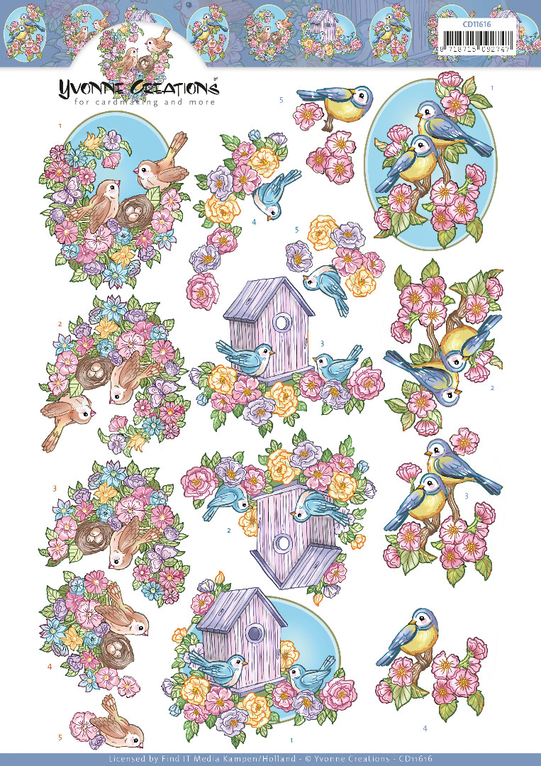 3D Cutting Sheet - Yvonne Creations - Flowers and Birds 3D Cutting Sheet - Yvonne Creations - Flowers and Birds