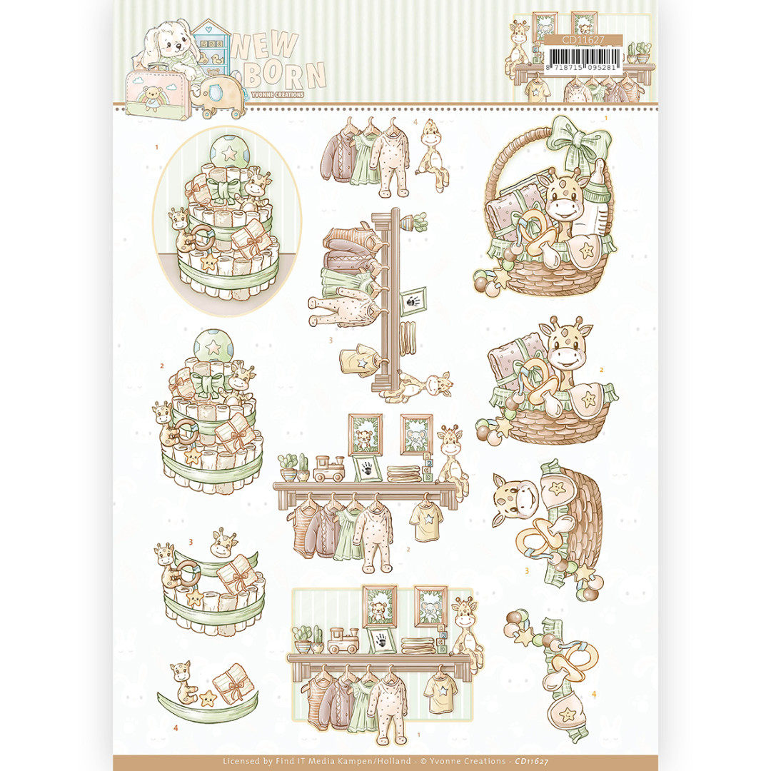 Baby Basket- Newborn 3D Cutting Sheet by Yvonne Creations Baby Basket- Newborn 3D Cutting Sheet by Yvonne Creations