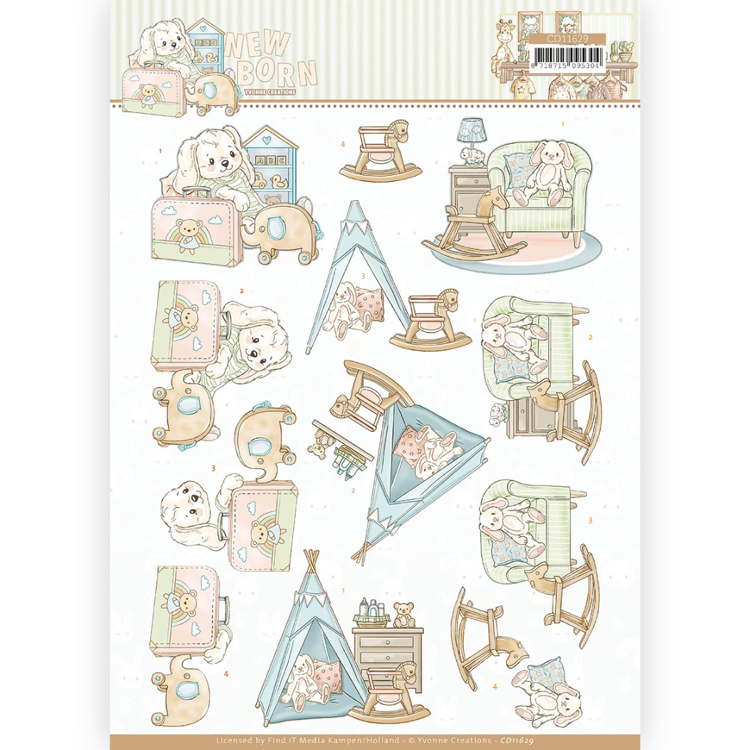 Baby Rocking Horse - Newborn 3D Cutting Sheet by Yvonne Creations Baby Rocking Horse - Newborn 3D Cutting Sheet by Yvonne Creations