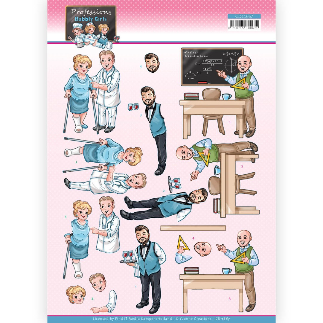 Male Professions - Bubbly Girls Professions 3D Cutting Sheet - Yvonne Creations Male Professions - Bubbly Girls Professions 3D Cutting Sheet - Yvonne Creations