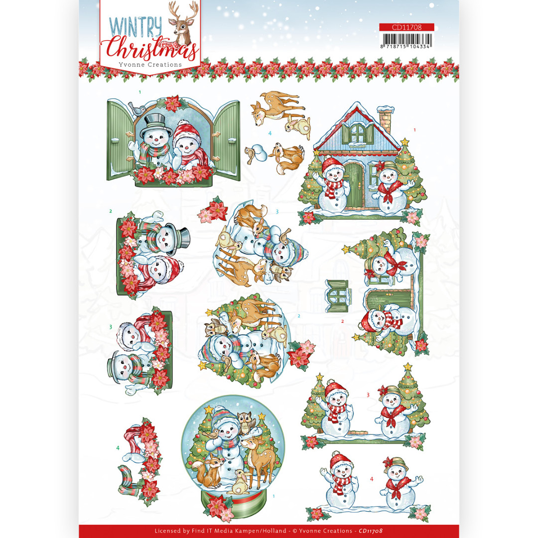 3D Cutting Sheet - Yvonne Creations - Wintry Christmas - Christmas Home 3D Cutting Sheet - Yvonne Creations - Wintry Christmas - Christmas Home