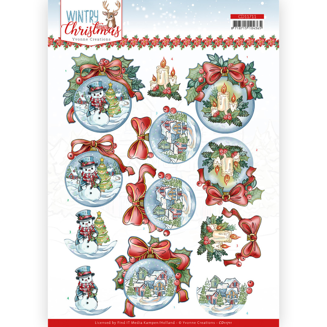 3D Cutting Sheet - Yvonne Creations - Wintry Christmas - Christmas Baubles 3D Cutting Sheet - Yvonne Creations - Wintry Christmas - Christmas Baubles